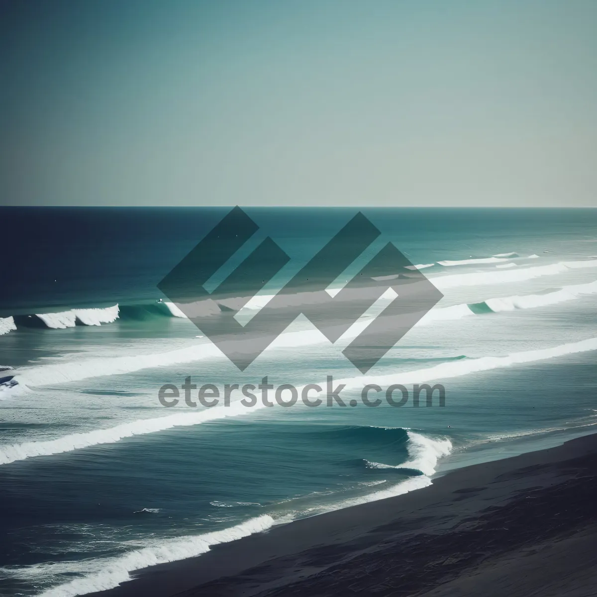 Picture of Tranquil Beachscape with Golden Sunset