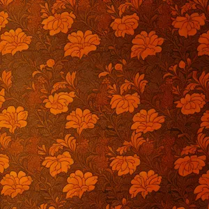 Antique Floral Wallpaper with Swirl and Ornamental Pattern