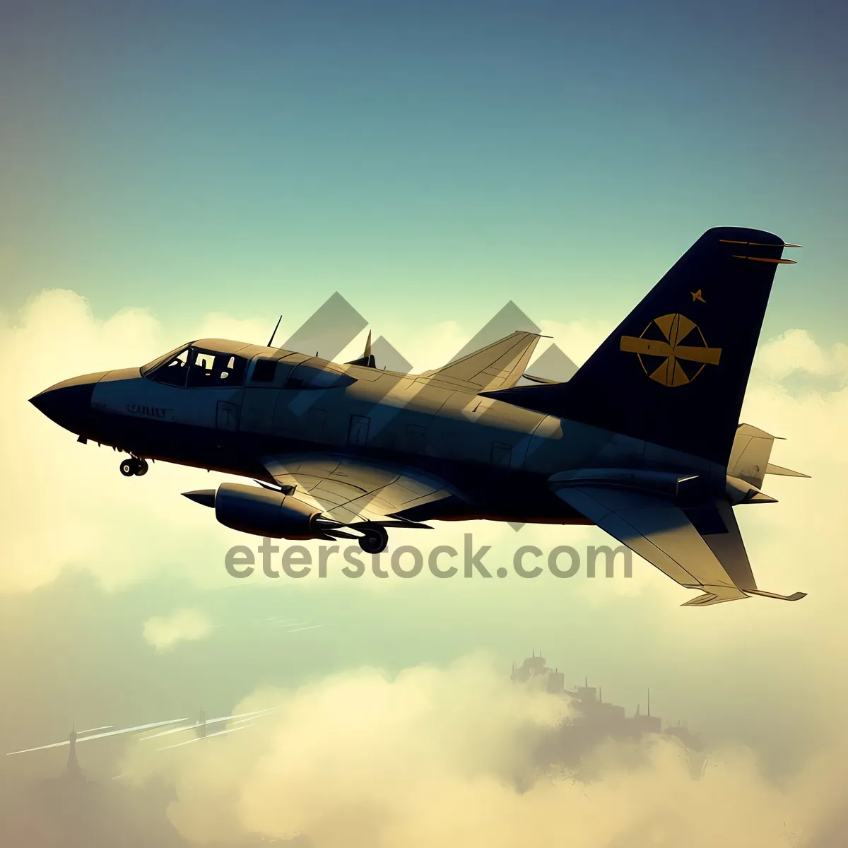 Picture of High-speed fighter jet in flight