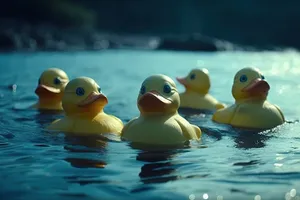 Fun play in pool with goggles