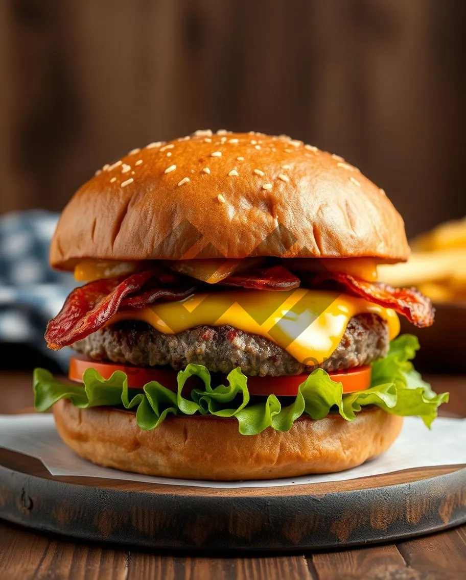 Picture of Grilled Cheeseburger with Lettuce and Tomato