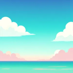 Serene Coastal Artwork: Skyline Dreamscape