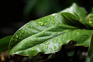 Fresh Leafhopper on Green Plant Leaf Close-Up Image