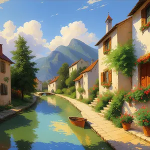 Serene Riverfront Villa Amidst Majestic Cityscape