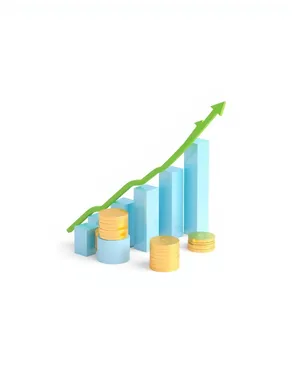 3D Financial Growth Chart Symbol