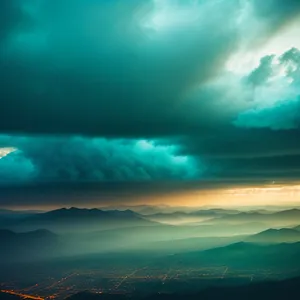 Vibrant Summer Sky with Clouds and Sun