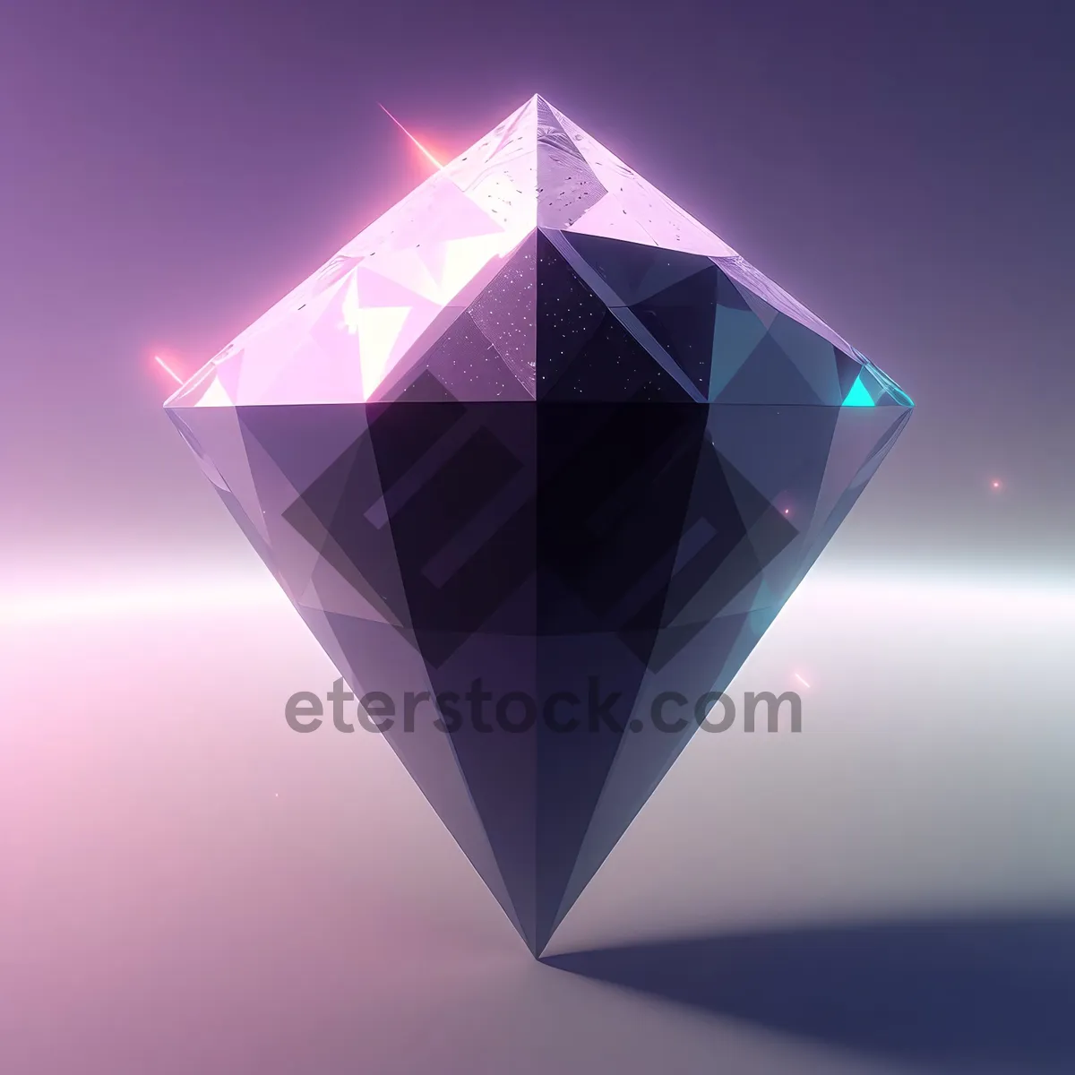 Picture of Sparkling Gemstone in Glass Symbol: Solid, Graphic 3D Icon with Unique Design Signifying Elegance