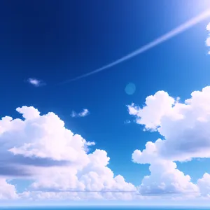Vibrant Cloudscape Under Clear Summer Skies