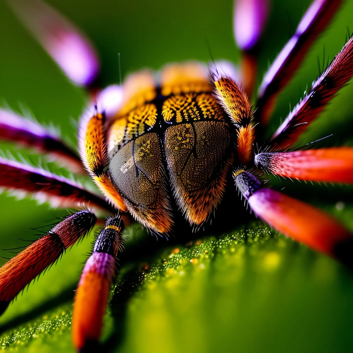 Picture of Yellow Garden Spider on a Leaf