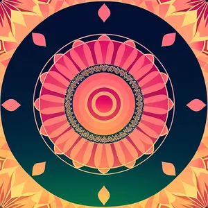 Hippie-inspired Retro Circle Graphic Design