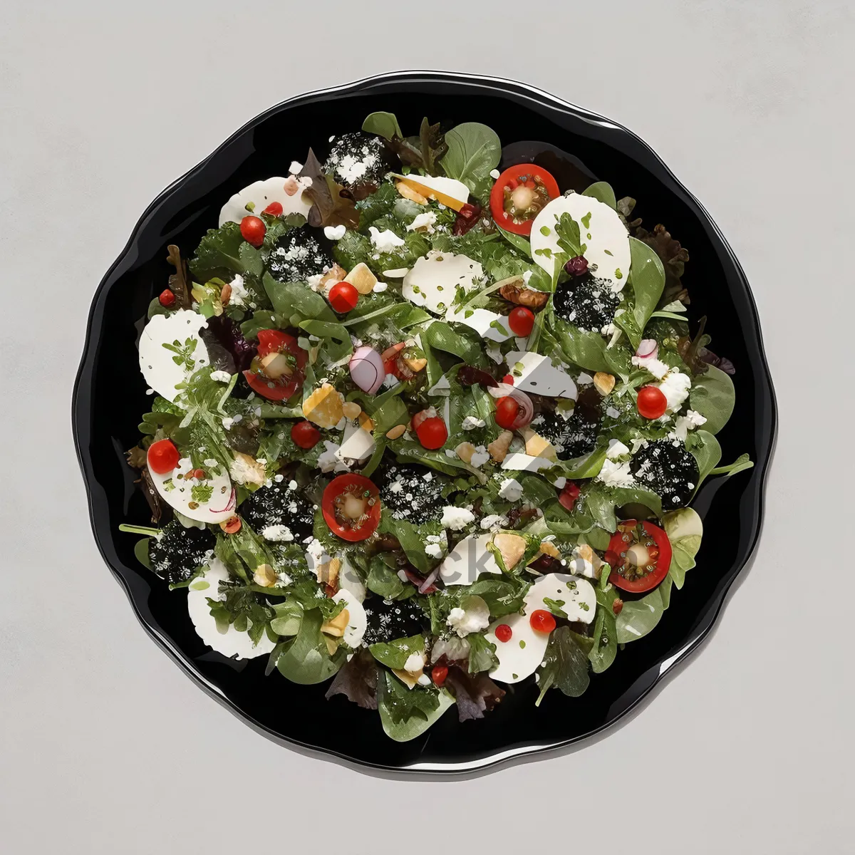 Picture of Delicious Gourmet Salad with Fresh Vegetables and Cheese