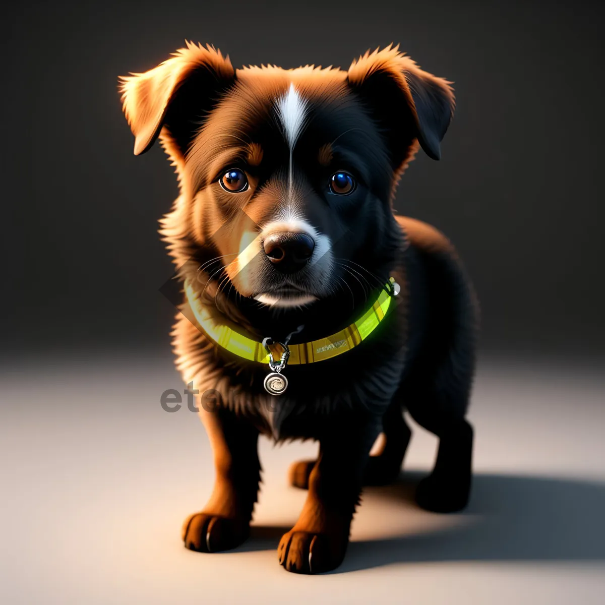 Picture of Adorable Border Collie Puppy with Brown Fur