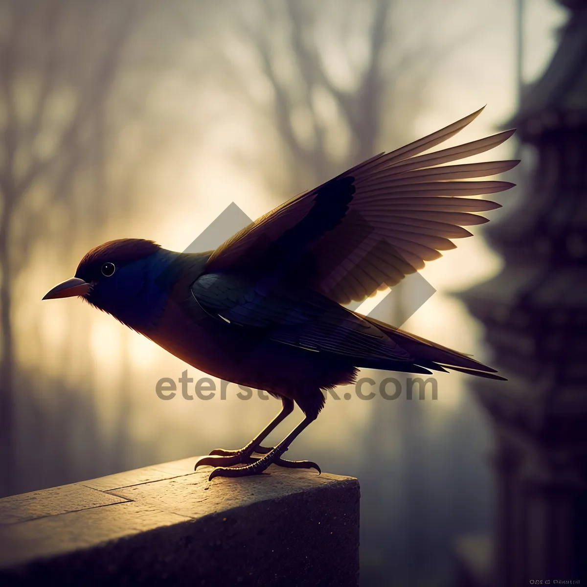 Picture of Graceful Jay Perched on Bird Feeder