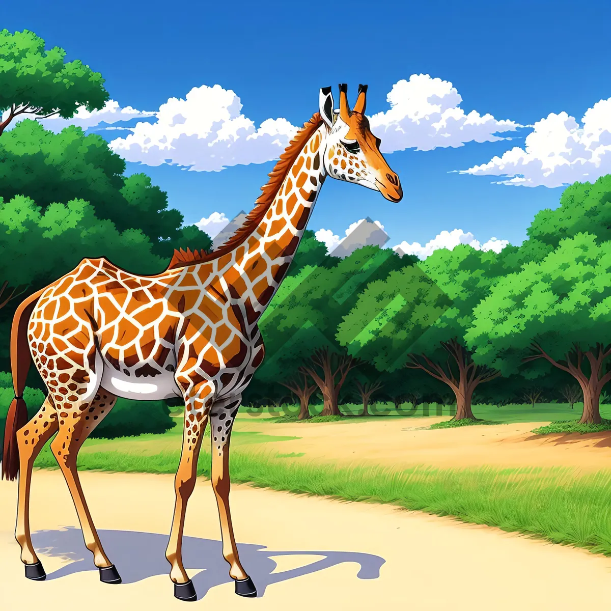 Picture of Majestic Giraffe in the African Safari