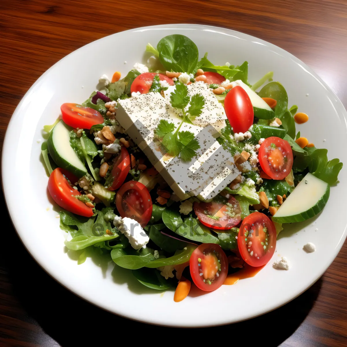 Picture of Delicious Gourmet Salad with Fresh Green Peas and Cherry Tomatoes