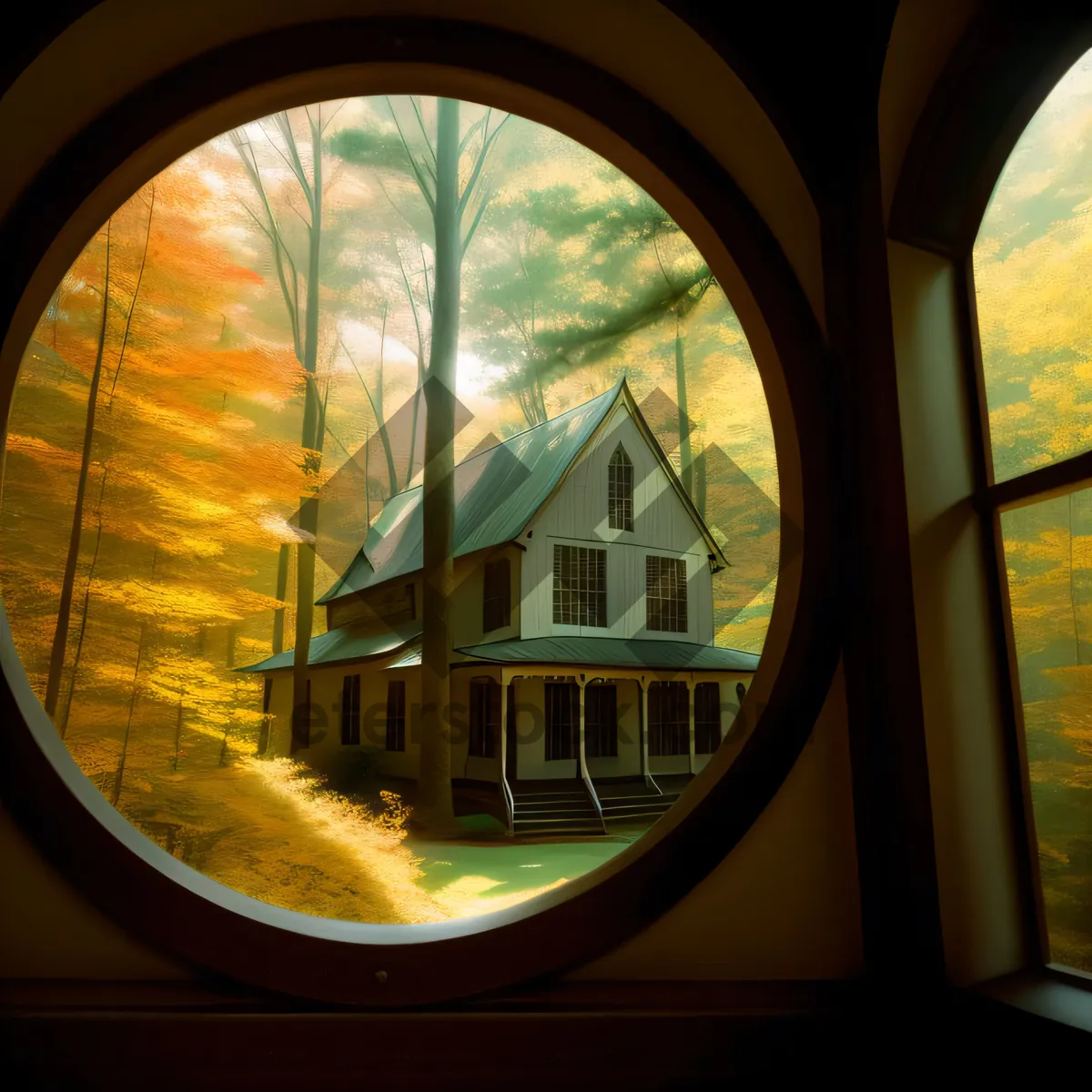 Picture of Roadside Reflection: Window Frame and Mirror in Travel