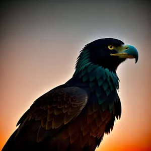 Eagle in Flight with Yellow and Black Feathers