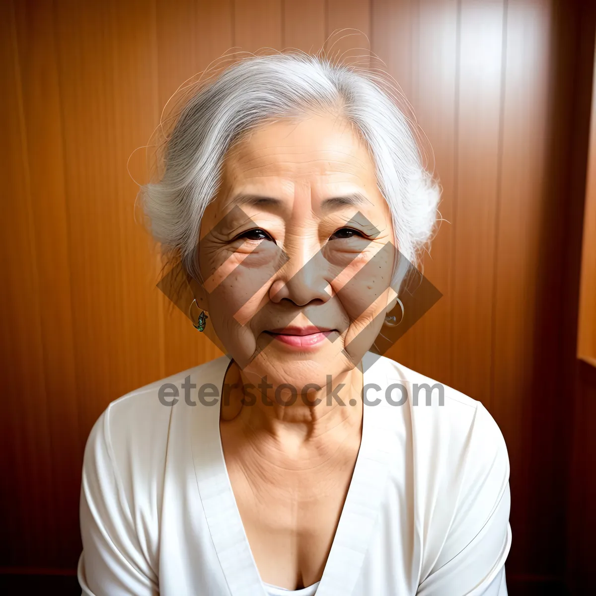 Picture of Joyful Smiling Senior Lady with Blond Hair