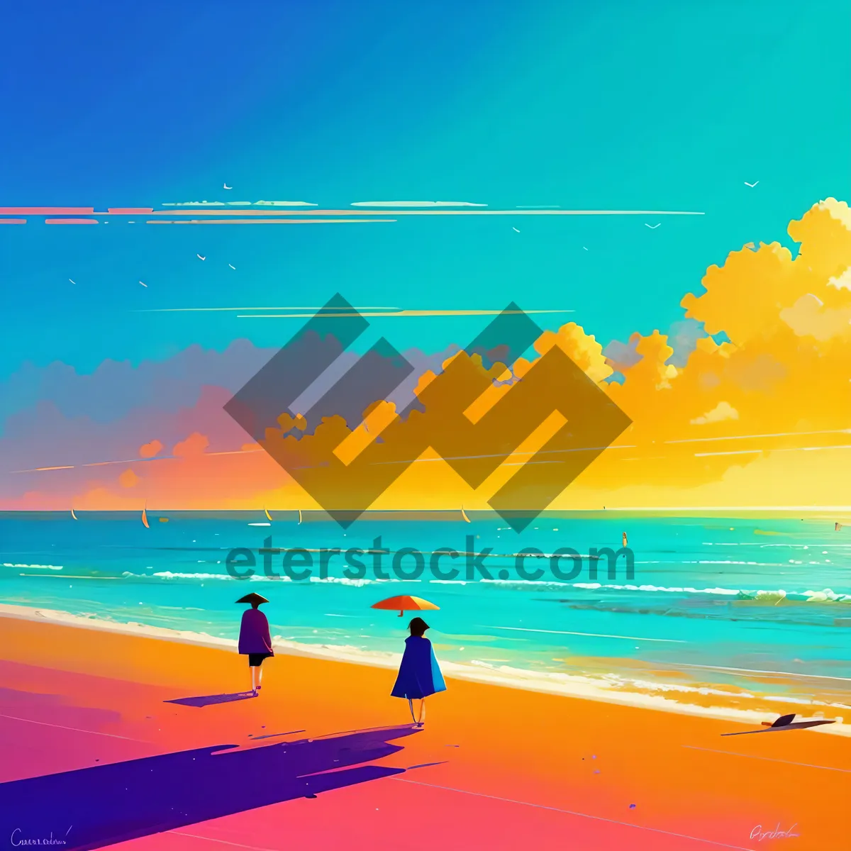 Picture of Turquoise Sunset Over Tropical Beach