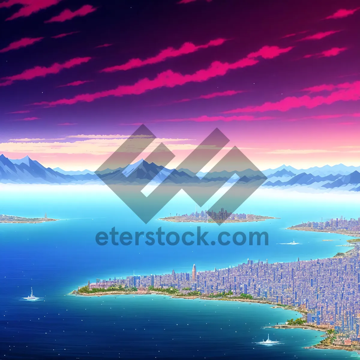 Picture of Sunset over the Tropical Ocean