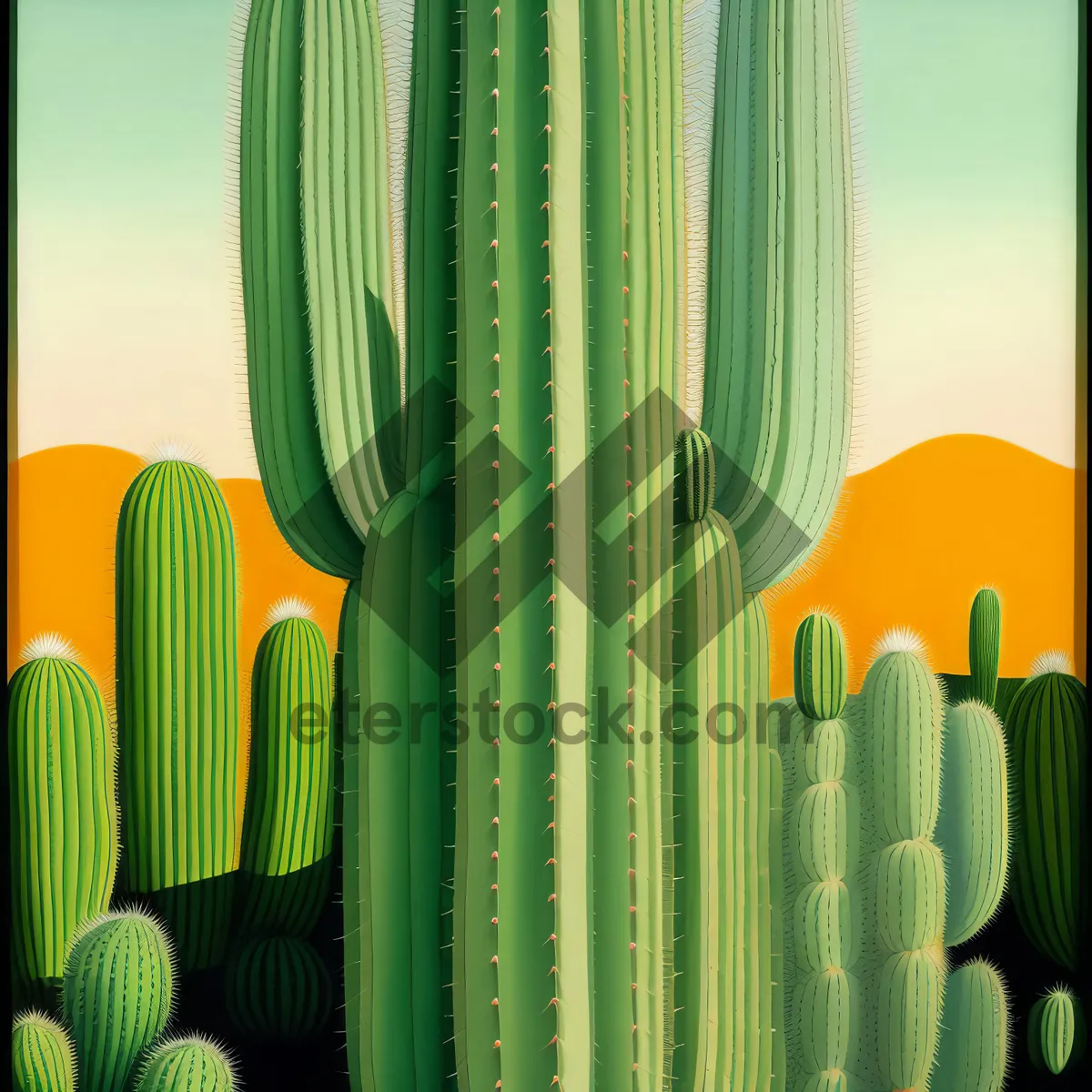 Picture of Vibrant Cactus Pencils - A Colorful Group for Creative Education