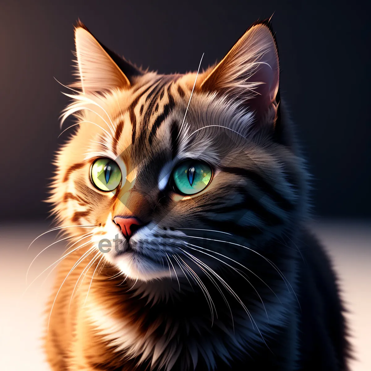 Picture of Furry-Cute Cat with Whiskers and Adorable Eyes