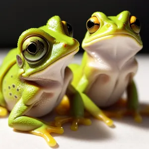 Bulging-eyed Tree Frog Peeking Out in the Wild