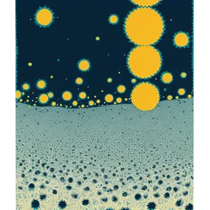 Halftone Circle Splash Design: Vivid Water Bubble Pattern