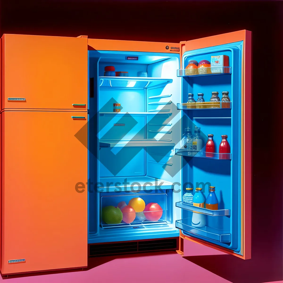 Picture of Modern 3D Refrigerator - Open Door Design
