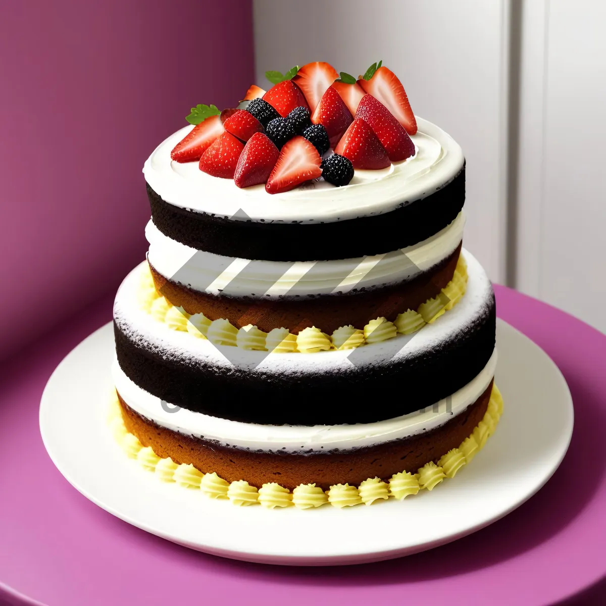 Picture of Delicious Polka Dot Chocolate Cake with Cream