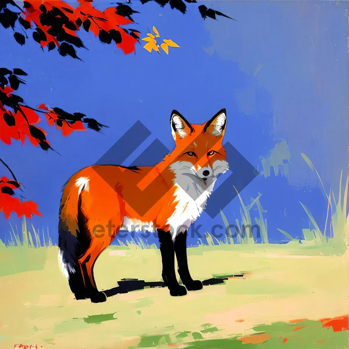 Picture of Vibrant Red Fox in Majestic Wilderness