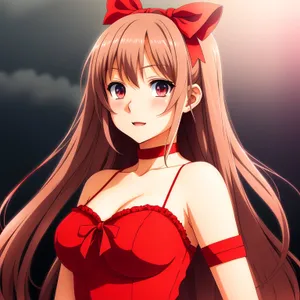Seductive Coquette: Fashionable Hair, Sexy and Attractive Model