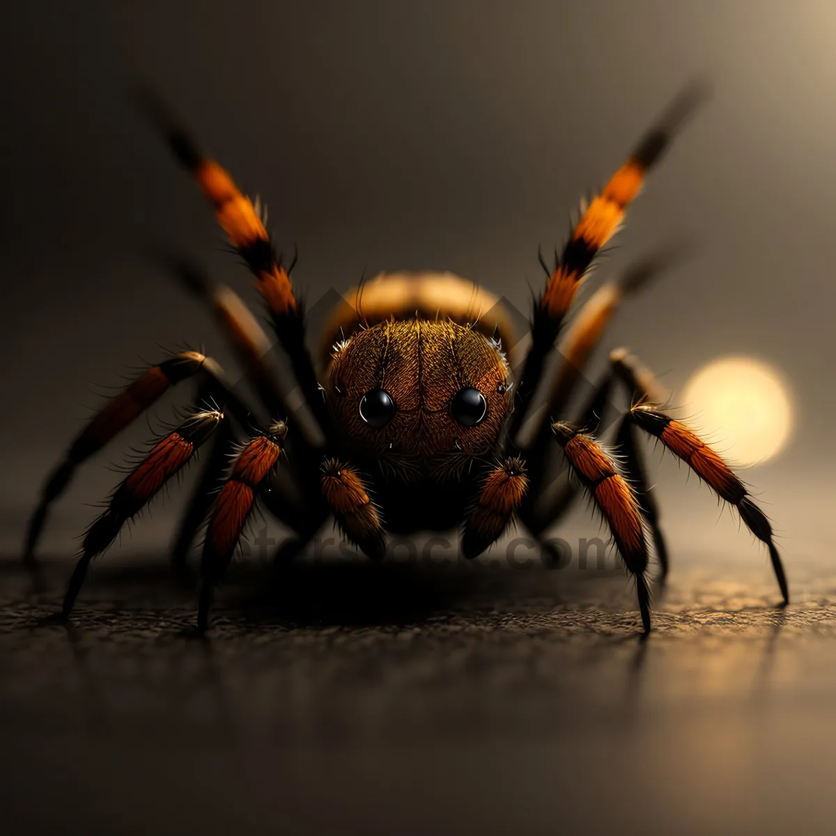 Picture of Luminous Barn Spider Resting on Yellow Flower