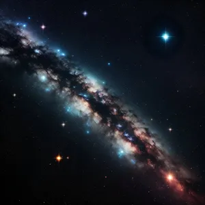 Moonlit galaxy in the cosmic universe.