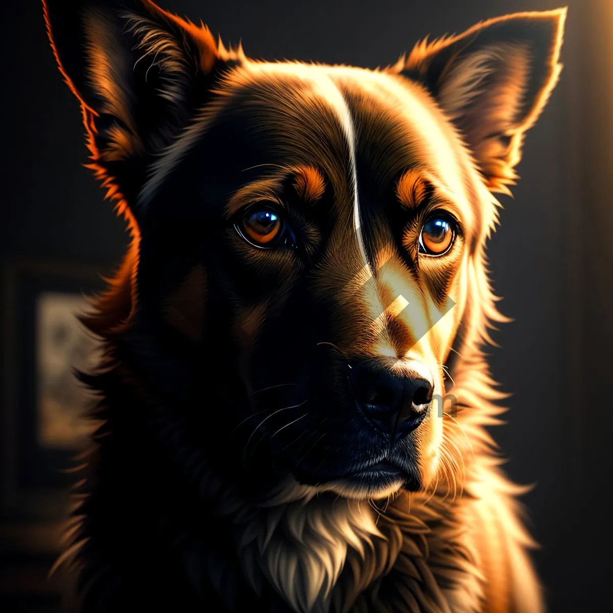 Picture of Adorable Border Collie Shepherd Dog Portrait