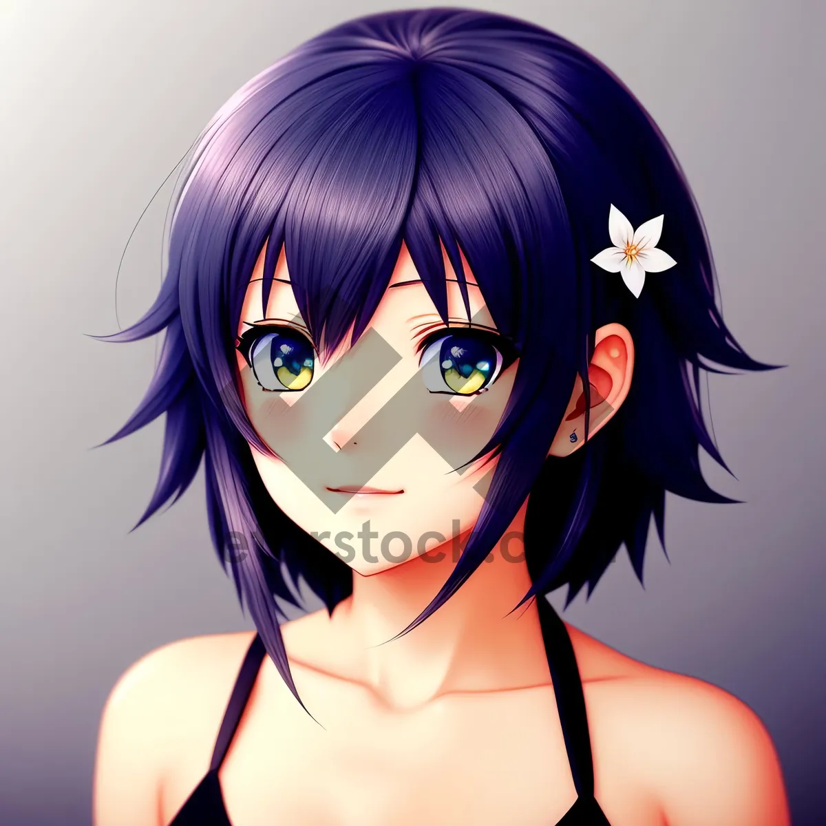 Picture of Sultry brunette model with captivating eyes and stylish haircut