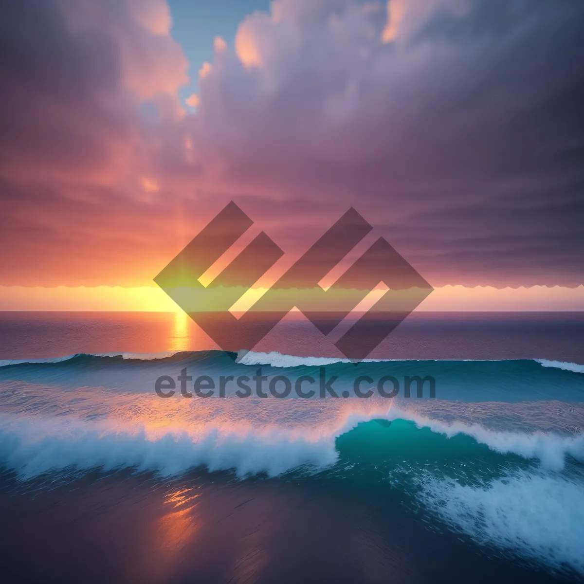 Picture of Serenity by the Seashore: A picturesque sunset reflecting on the tranquil waves.