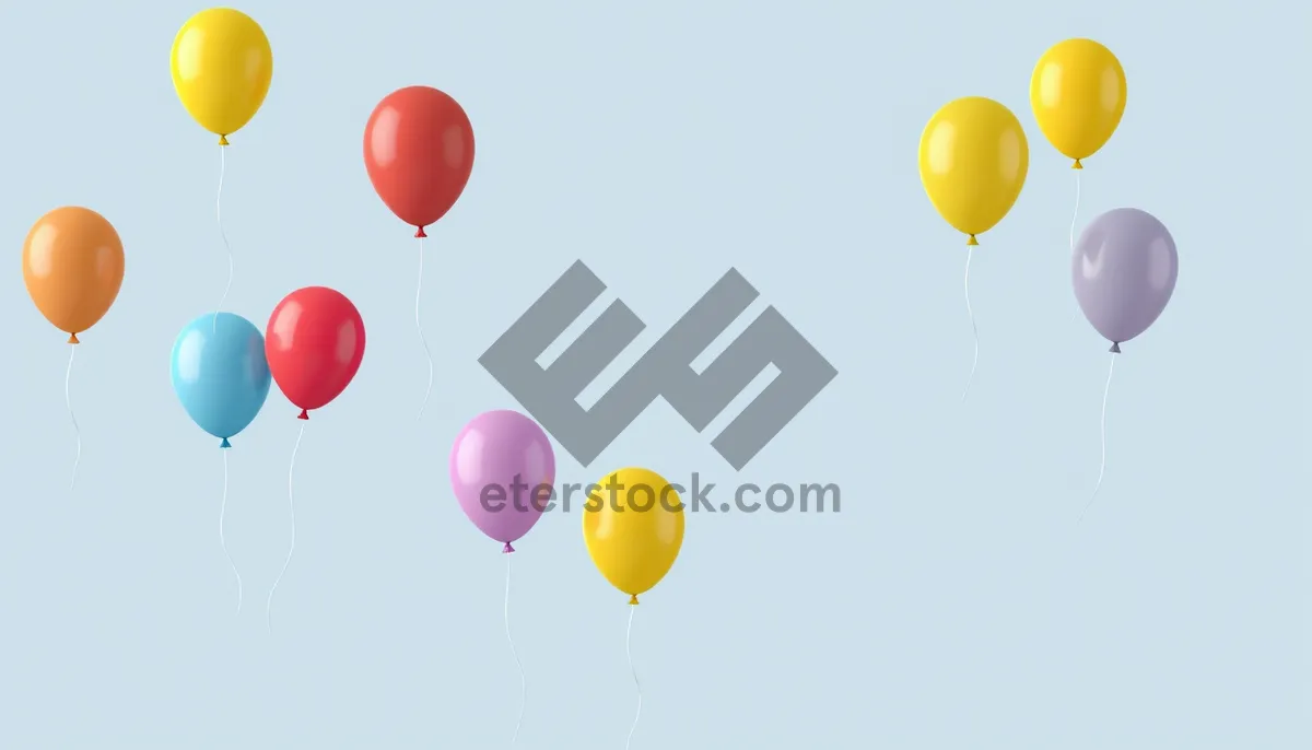 Picture of Colorful Birthday Balloons Float in the Air