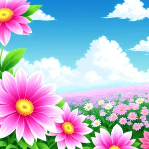 Vibrant Blooms: Pink Daisy Floral Garden Design