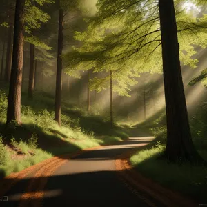 Forest Window Sill in Serene Summer Landscape