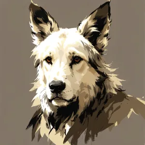 Black Border Collie Shepherd Dog Portrait