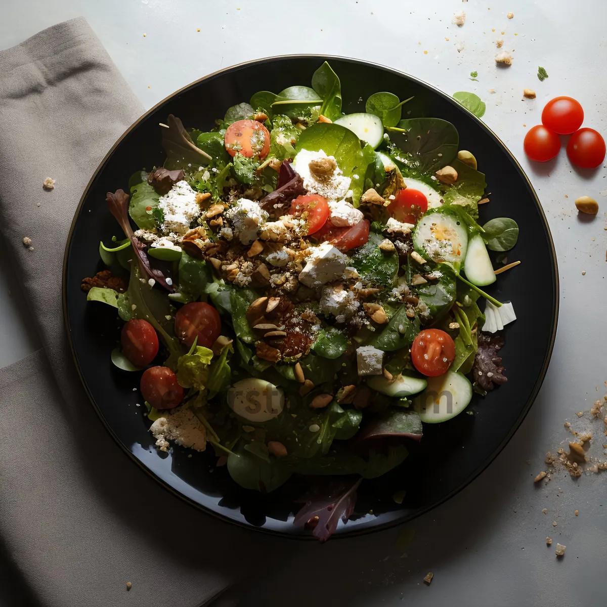 Picture of Fresh and Healthy Chickpea Salad with Vegetables