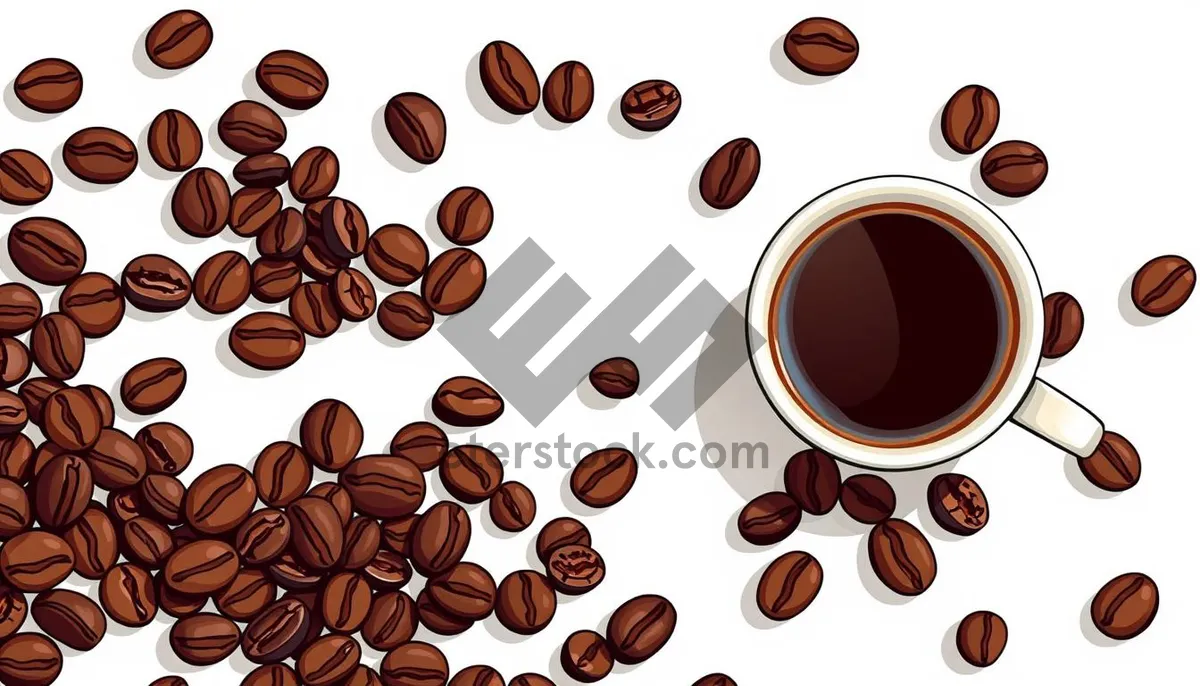 Picture of Espresso Cup with Roasted Coffee Beans Aroma