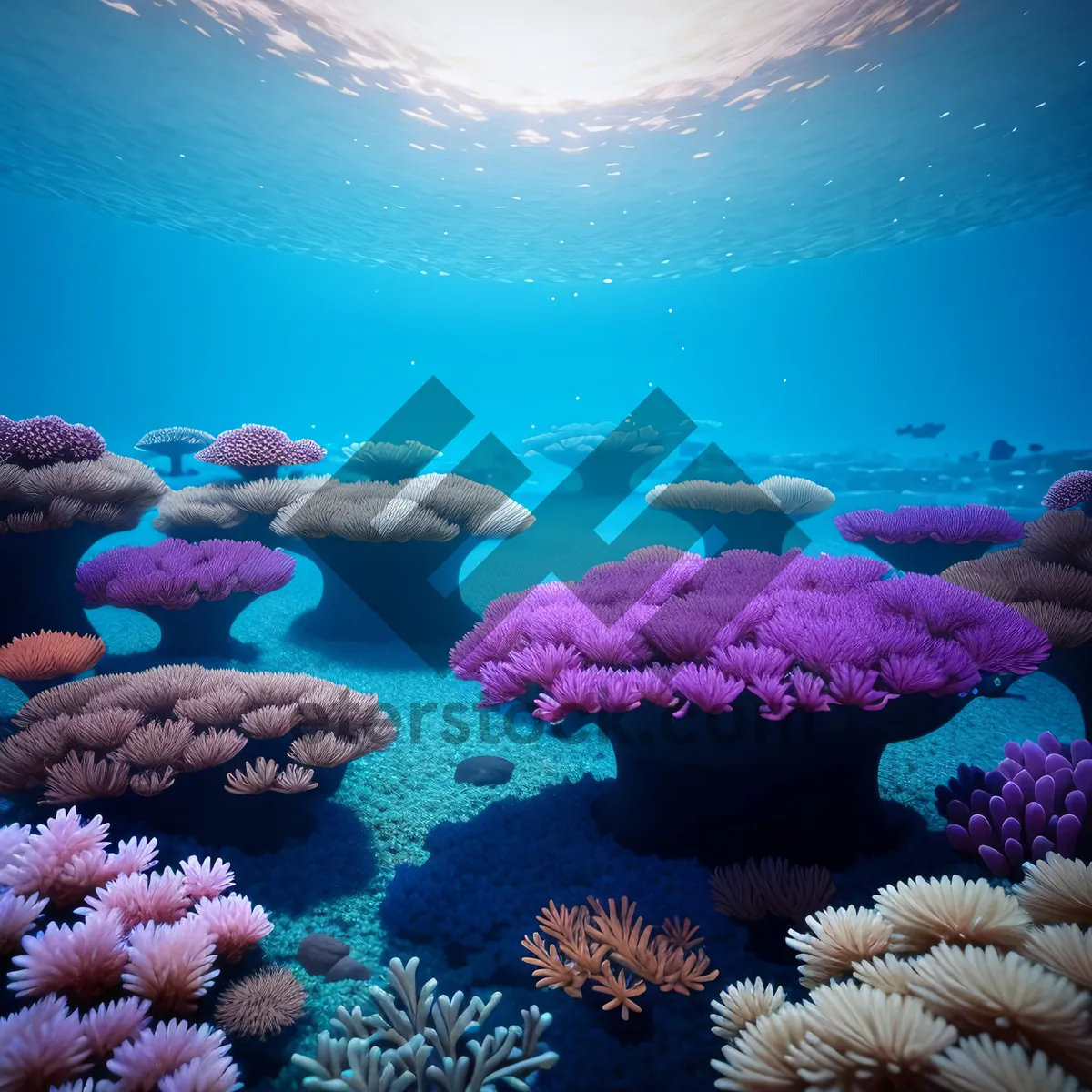 Picture of Colorful Coral Reef Life Underwater