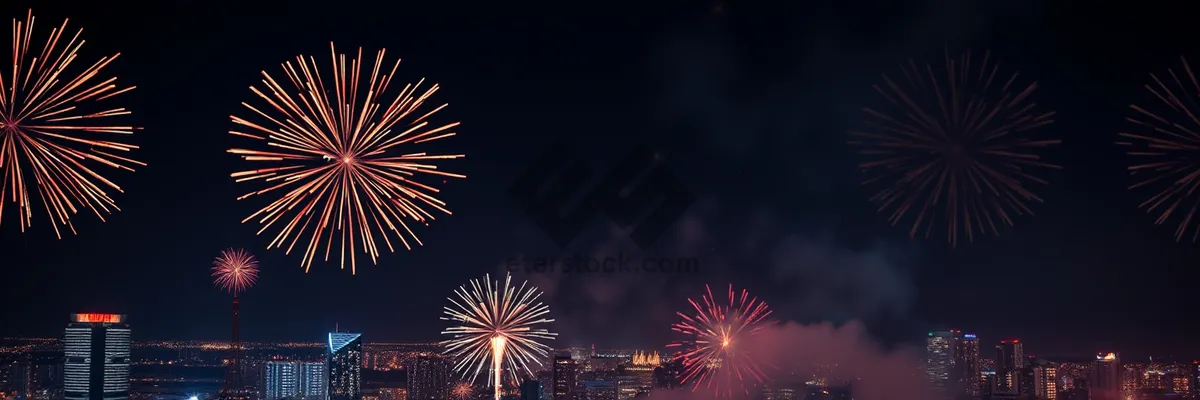 Picture of Colorful festive fireworks display in the night sky