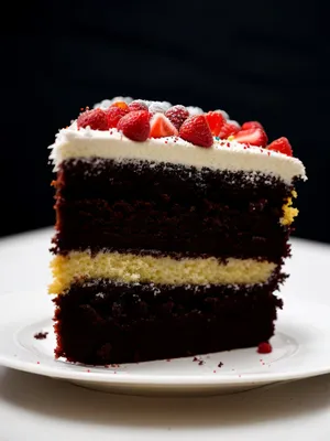 Delicious Berry Chocolate Cake with Cream