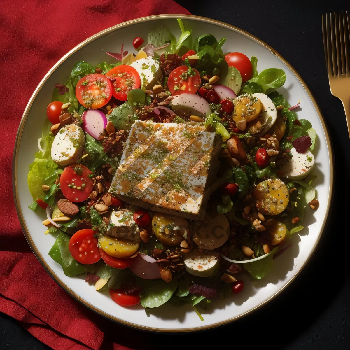 Picture of Fresh and Healthy Vegetarian Chickpea Salad with Tomato