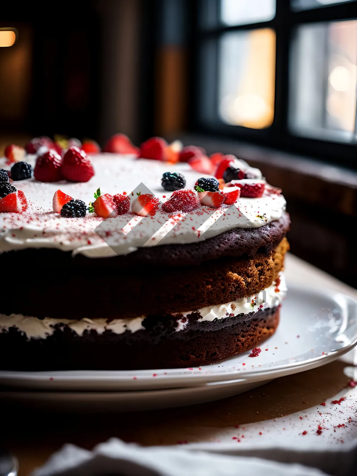 Picture of Delicious Fruit Trifle with Creamy Chocolate