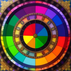 Vibrant Mosaic Roulette Wheel with Balloon