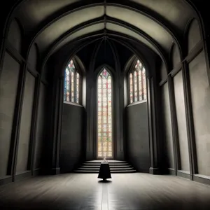 Cathedral Vaulted Hall with Stone Columns